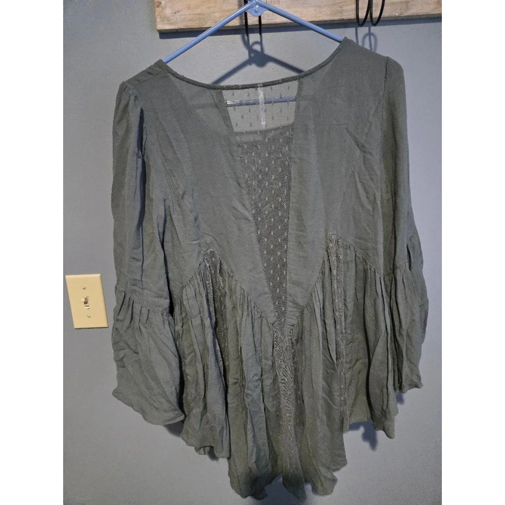 NWT Women's Free People Blouse Size S Green